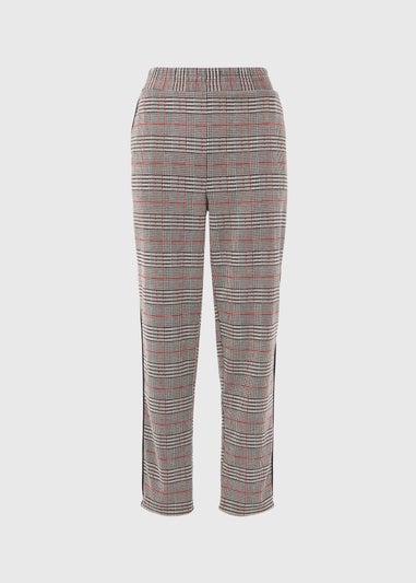 Red Check Tapered Joggers