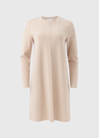 Oatmeal Ribbed Sweater Dress