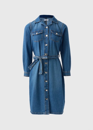 Blue Mid Wash Denim Shirt Dress