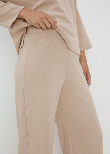 Cream Co Ord Soft Touch Wide Leg Trousers