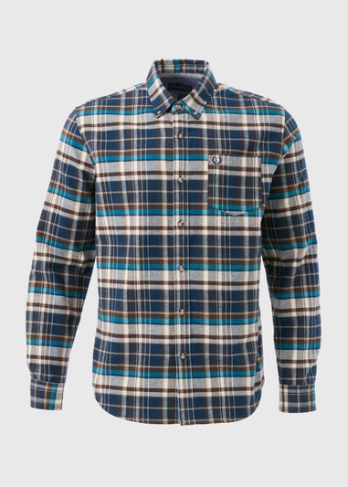 Lincoln Teal Checked Brushed Shirt