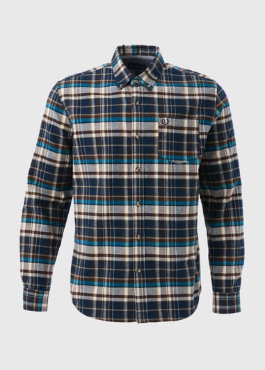 Lincoln Teal Checked Brushed Shirt