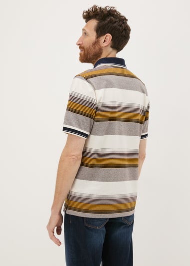 Lincoln Brown Stripe Ombre Polo Shirt