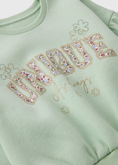 Girls Green Unique Sweatshirt (1-7yrs)