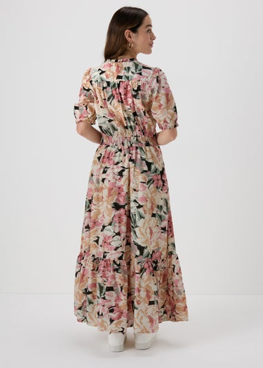 Papaya Petite Pink Floral Midi Dress