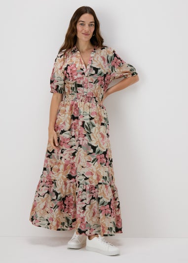 Papaya Petite Pink Floral Midi Dress