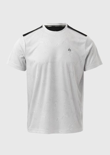 Souluxe White Print Mesh T-Shirt