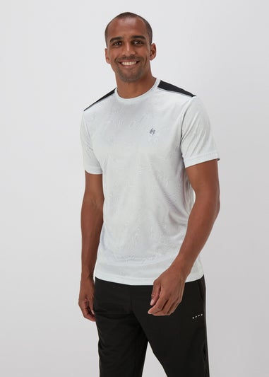 Souluxe White Print Mesh T-Shirt