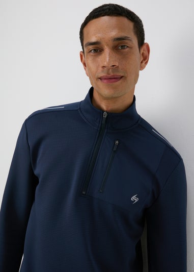 Souluxe Navy Quarter Zip Sweatshirt