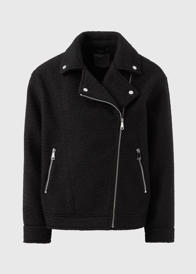 Black Boucle Biker Jacket