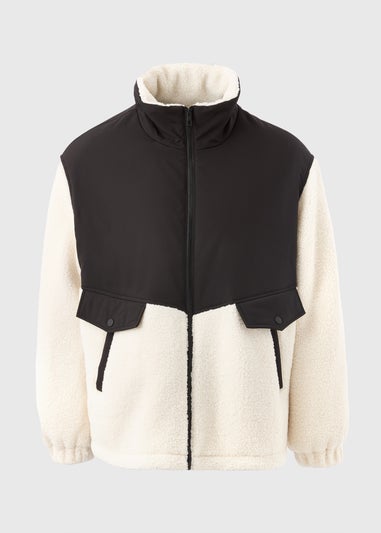 Cream Fleece Padded Coat