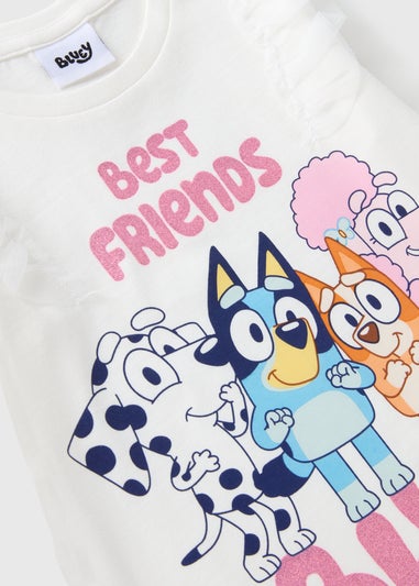 Bluey Girls Cream Best Friends Long Sleeve Top (1-7yrs)