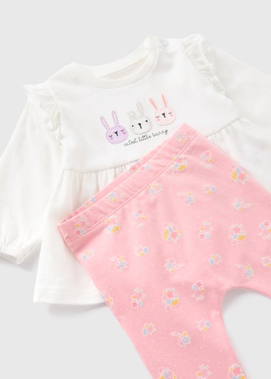 Baby Pink Bunny Top & Legging Set (Newborn-23mths)