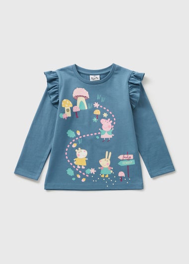 Peppa Pig Kids Navy Frilled T-Shirt (1-7yrs)