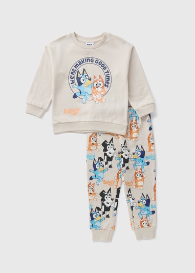 Bluey Boys Cream Sweatshirt & Jogging Bottoms Set (1-7yrs)