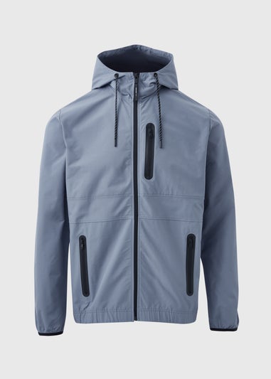 Souluxe Blue Hooded Windbreaker Jacket