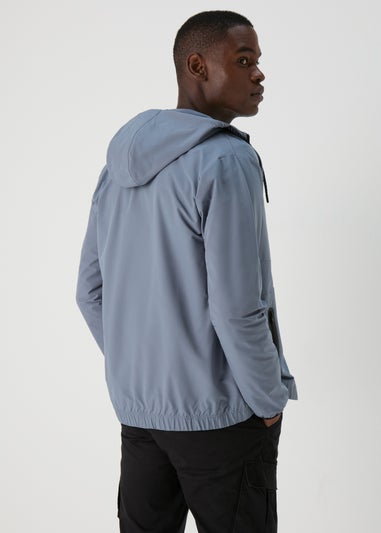 Souluxe Blue Hooded Windbreaker Jacket