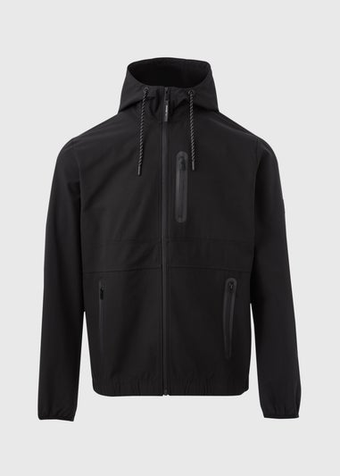 Black Hooded Windbreaker Jacket