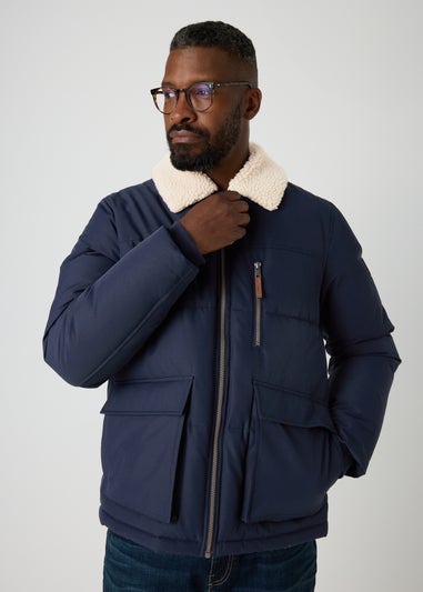 Navy Borg Puffa Jacket