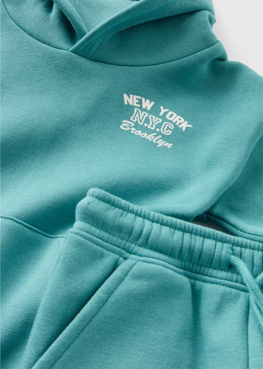 Boys Teal Hoodie & Jogging Bottoms Set (1-7yrs)