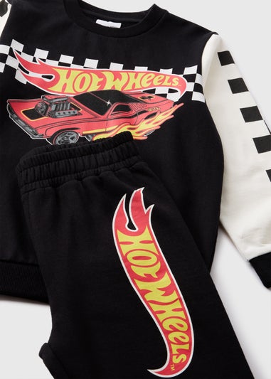 Hot Wheels Black Top & Jogging Bottoms Set (1-7yrs)