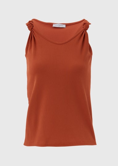 Rust Knot Sleeveless Top