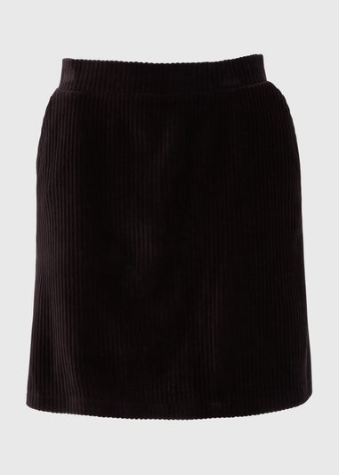 Black Cord Mini Skirt