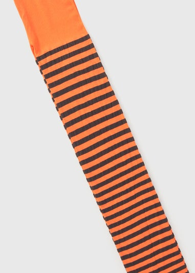 Girls Orange Stripe Tights (2-11yrs)