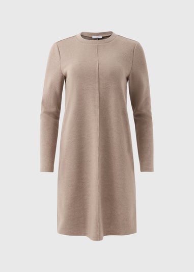 Taupe Ribbed Sweater Dress