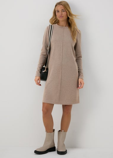 Taupe Ribbed Sweater Dress