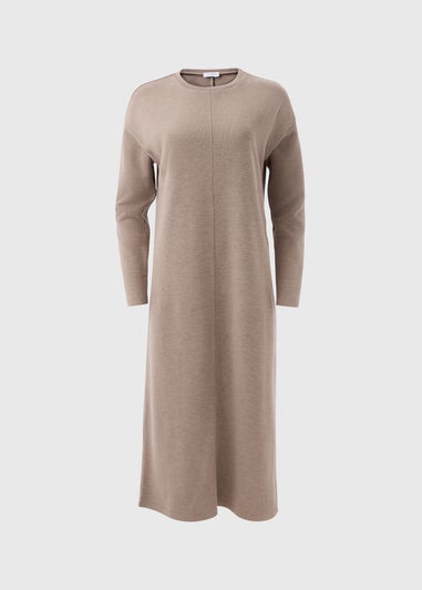 Taupe Ribbed Midi Dress