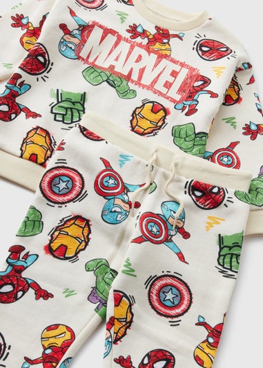 Marvel Kids Cream Avenger Sweatshirt & Jogging Bottoms Set (1-7yrs)