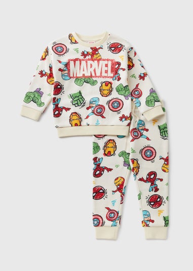 Marvel Kids Cream Avenger Sweatshirt & Jogging Bottoms Set (1-7yrs)