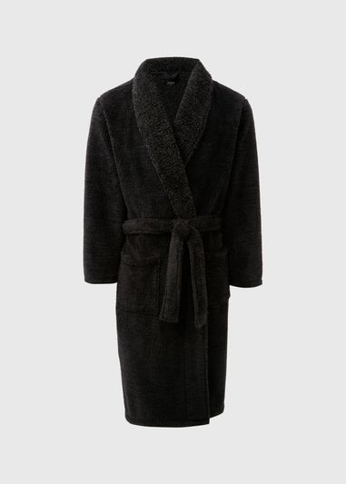 Charcoal Fleece Dressing Gown