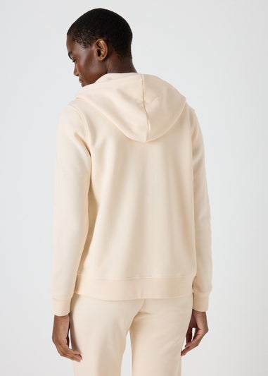 Cream Zip Up Hoodie