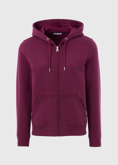 Burgundy Zipped Hoodie