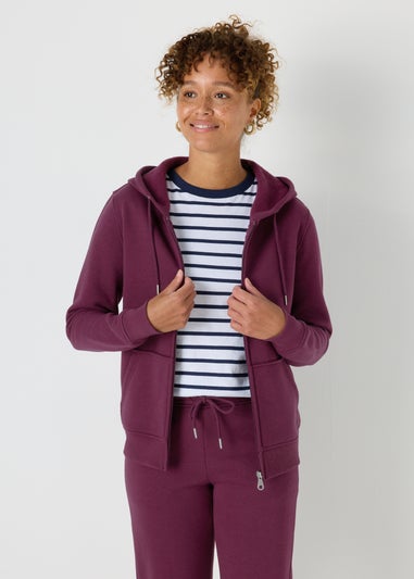 Burgundy Zipped Hoodie