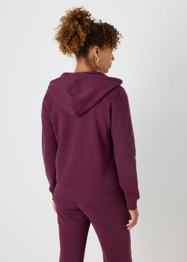 Burgundy Zipped Hoodie