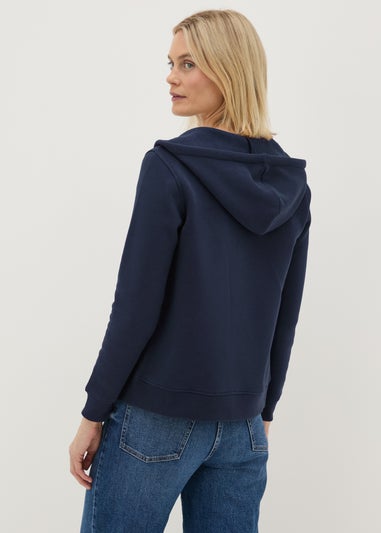 Navy Zipped Hoodie