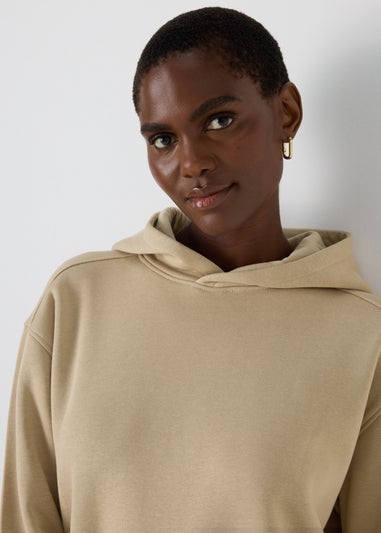 Beige Longline Hoodie