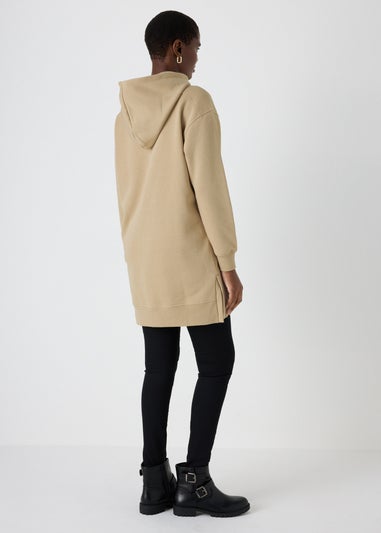 Beige Longline Hoodie