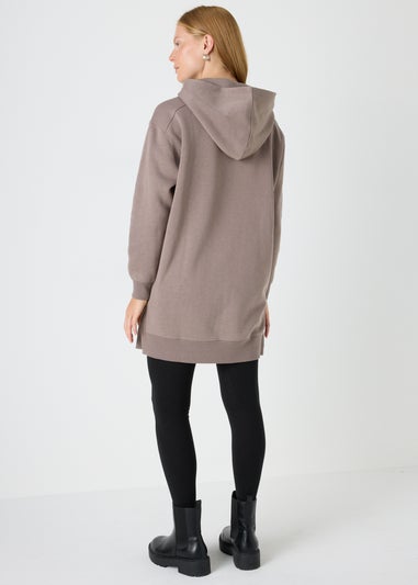 Brown Longline Hoodie