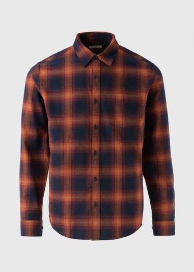 Orange Check Flannel Shirt