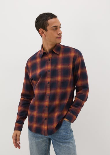 Orange Check Flannel Shirt