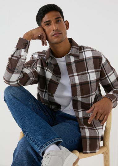 Brown Check Flannel Shirt