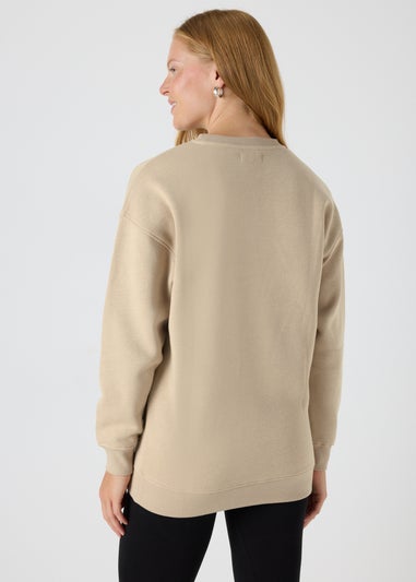 Beige Longline Sweatshirt