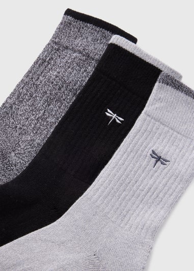 3 Pack Grey Comfort Socks