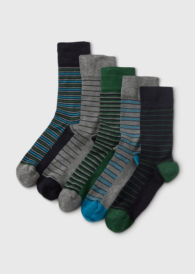 5 Pack Multicolour Stripe Socks