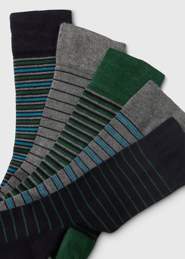 5 Pack Multicolour Stripe Socks