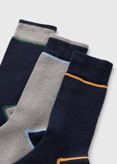 3 Pack Navy Stripe Thermal Socks